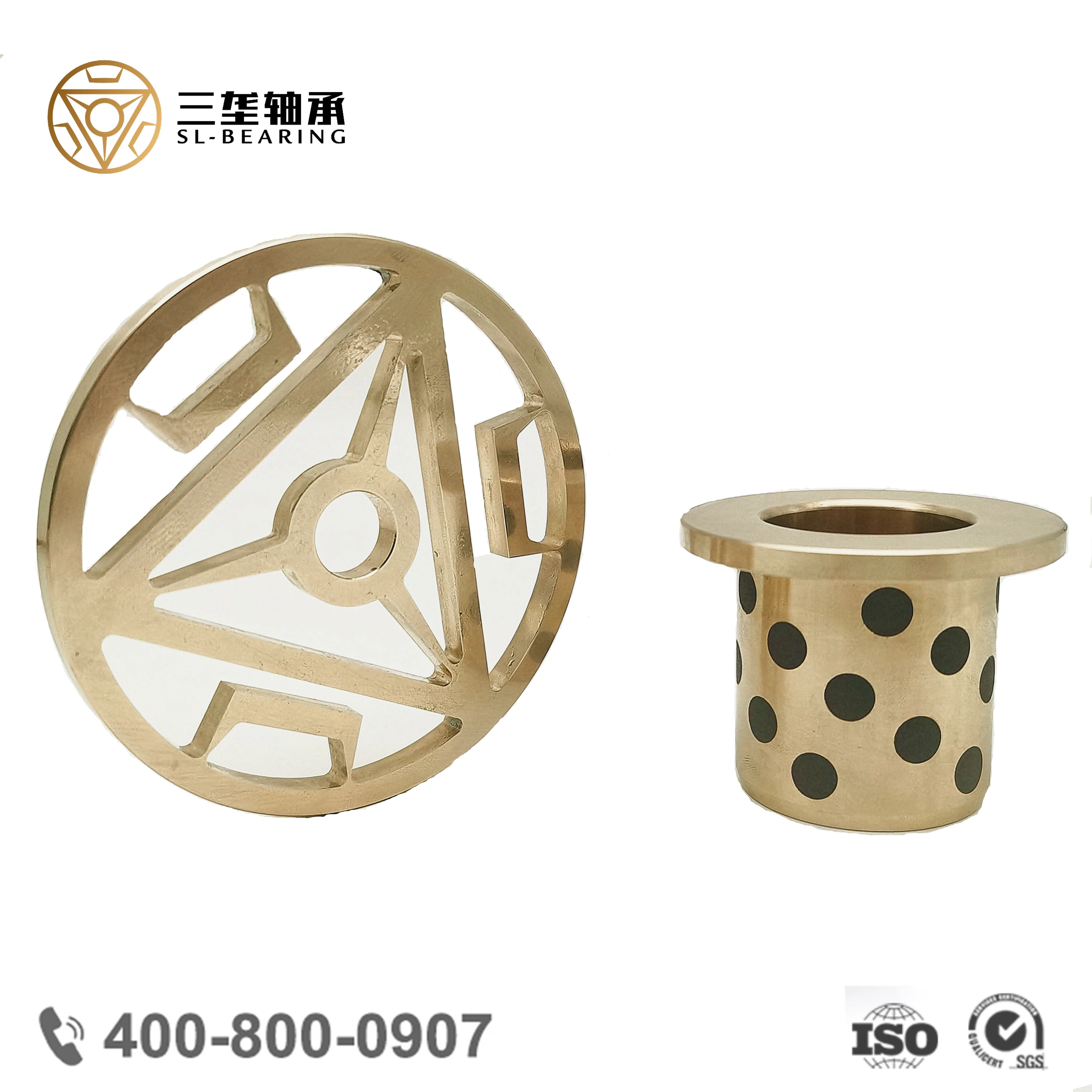 
SANLONG Oilless Copper Bearing Flange Brass Cast Bronze Sleeve Bushings MPFZ6-15 16x2/10x6x15mm Flange Bushing Copper Bush 