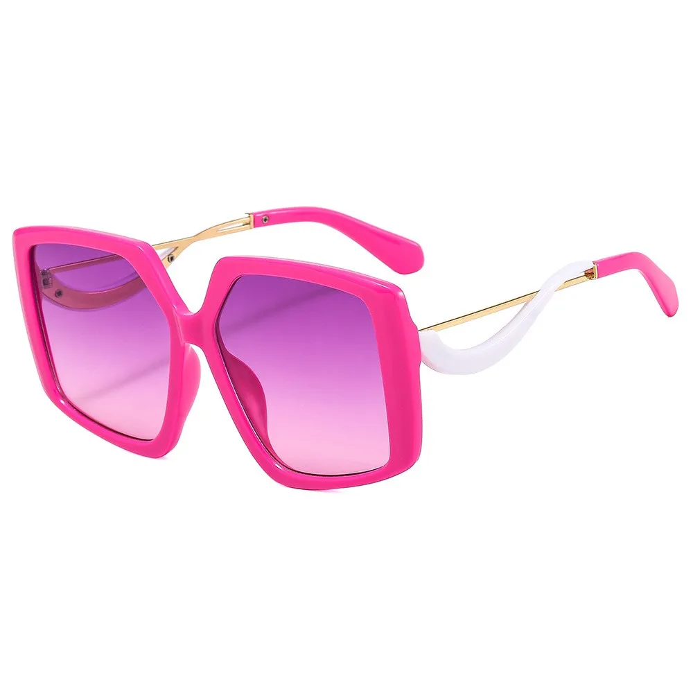 

3918 metal square women's Sunglasses Uv400 brand candy color fashion large frame square sunglasses