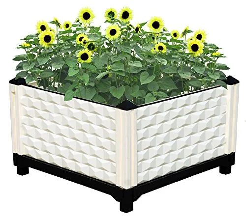 

Assembled Large Raised Garden Bed White Planter Box Elevated Plastic Square Planter For Flower Vegetable Grow Planting, Custom color