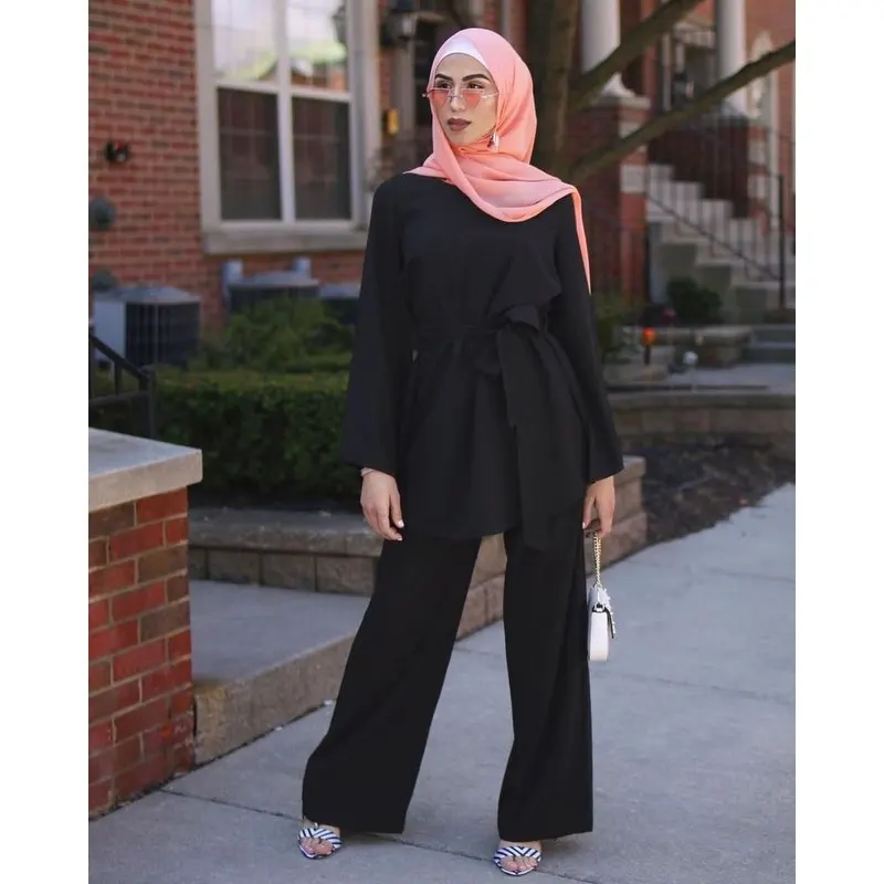 

Muslim Women 2 Pieces Clothing Suit Set Tops And Pants