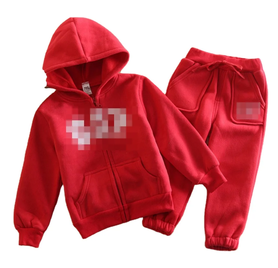 

2020 Factory Price Autumn And Winter New Children Clothing Boys Girls Pullover Sport Hoodie Sweat Pants Kids Clothes Set, Red,navy blue,pink,yellow,gray,rose red