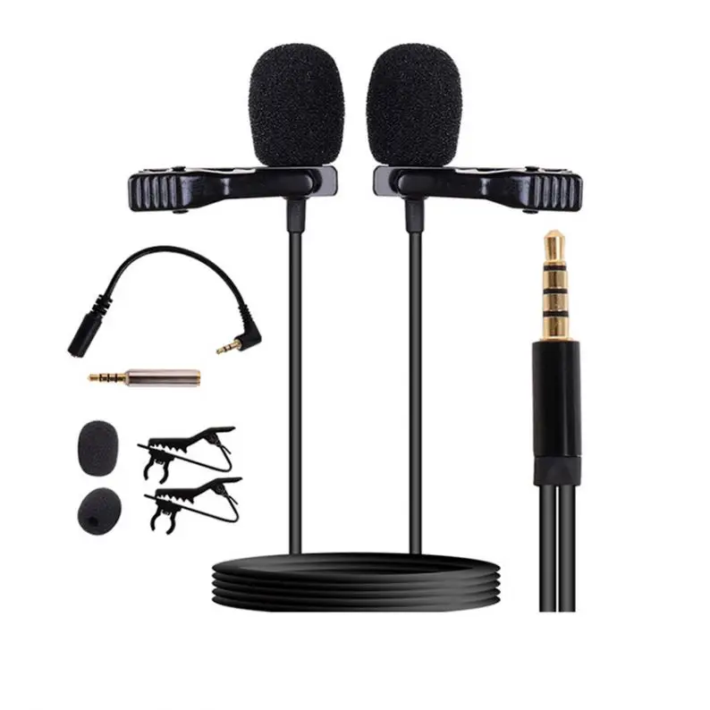 

GAM-16D Dual Lavalier Microphone For lphone With Great Price, Black