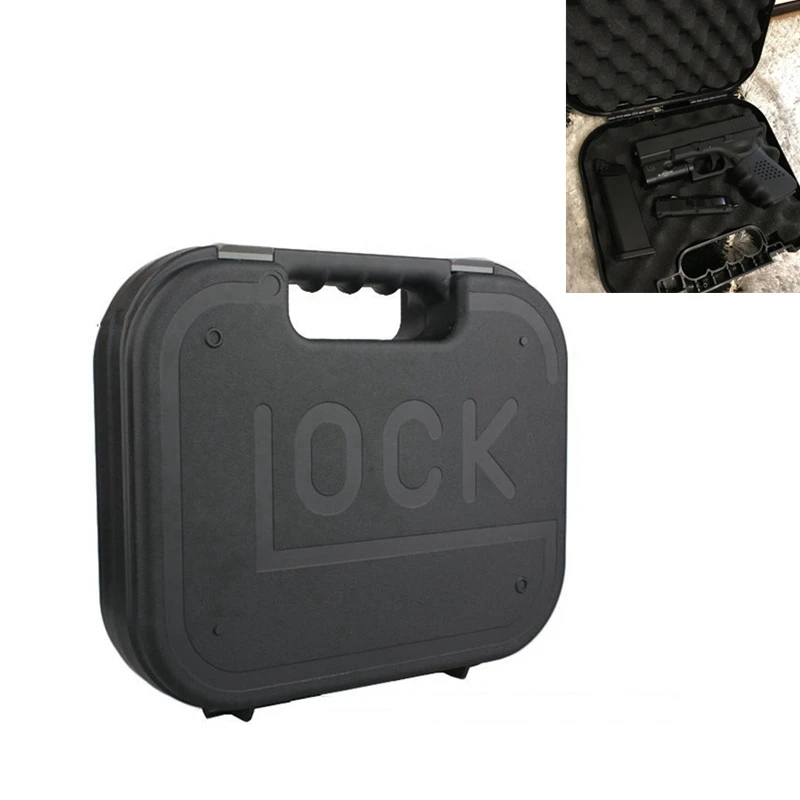 

Gun Case Padded Foam Handgun Protector Case Hard Glock ABS Pistol Case Box For Self Defense Weapons Gun Storage Box, Black