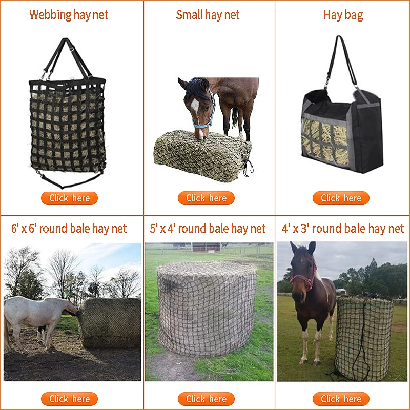 Wholesale Large Slow Feeder Round Black Bag Hay Nets With Cheap Price
