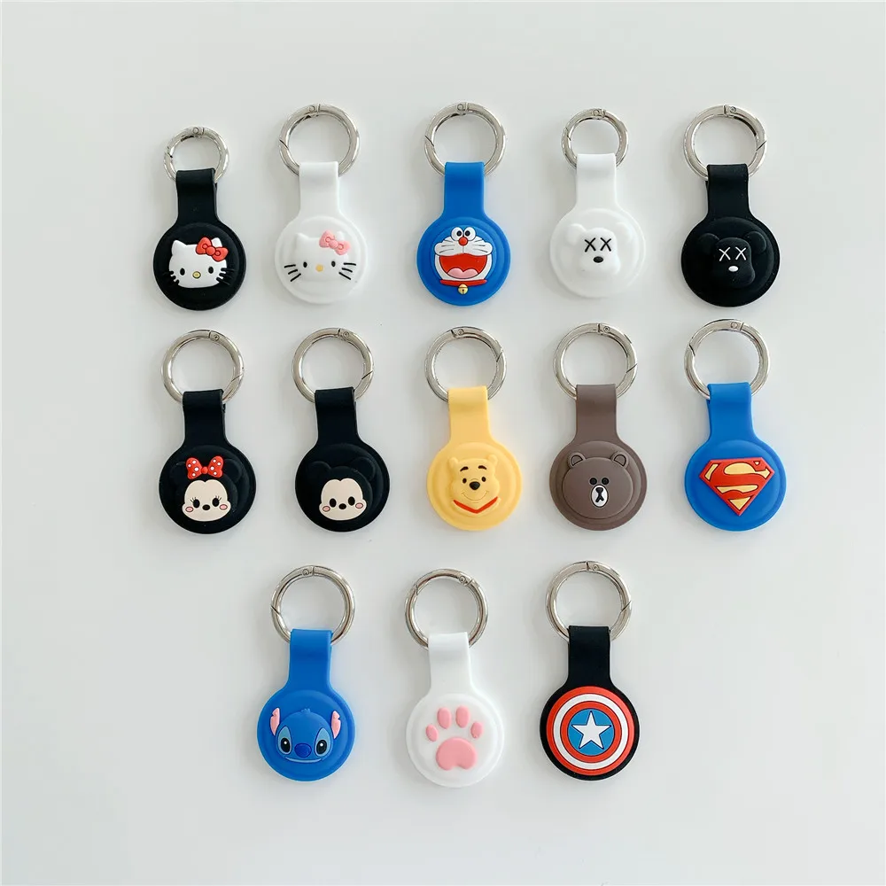 

2021 New Silicone Loop Key Chain For Apple AirTag Case Cartoon Pet Cute Anti-lost Protective Cover Dog Collar