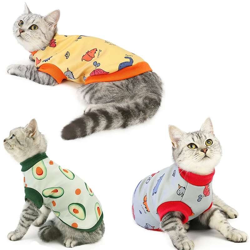 

Seven Lovely Pattern Hoodie Cat Wholesale Low MOQ Pet Pajama Sleepwear Cute Cat Clothes Korean, As photo