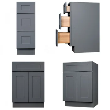 Factory Direct American Ready Made Rta Grey Shaker Kitchen Cabinets