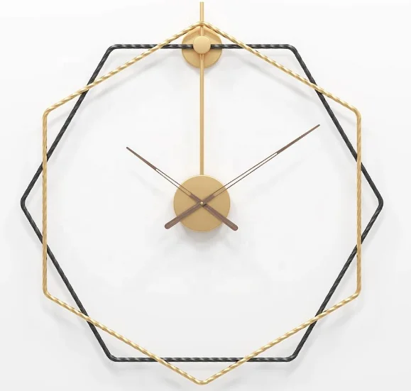 Retro Vintage Iron Decorative Antique Metal Wall Clock for Living Room Bedroom Office Use