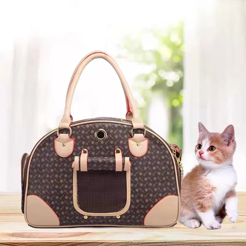 

Luxury Brand Leather Design Outing Portable Foldable Pet Travel Bag Wholesale Rabbit Takeout Dog Cat Carrier Bag