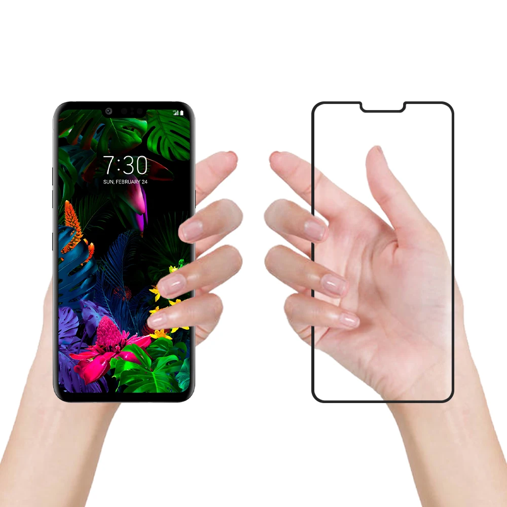 

Veeturbo Wholesale 9H HD 0.33mm Silk Printing High transparent 3D Full Curved Premium Tempered Glass Screen Protector for LG G8