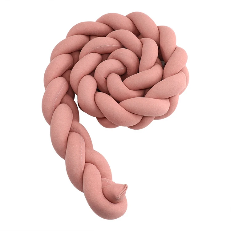 

European-Style Hand-Woven Twist Crib Surrounding Children's Room Simple Decorative Bed Guardrail Bumper, 33 kinds of color