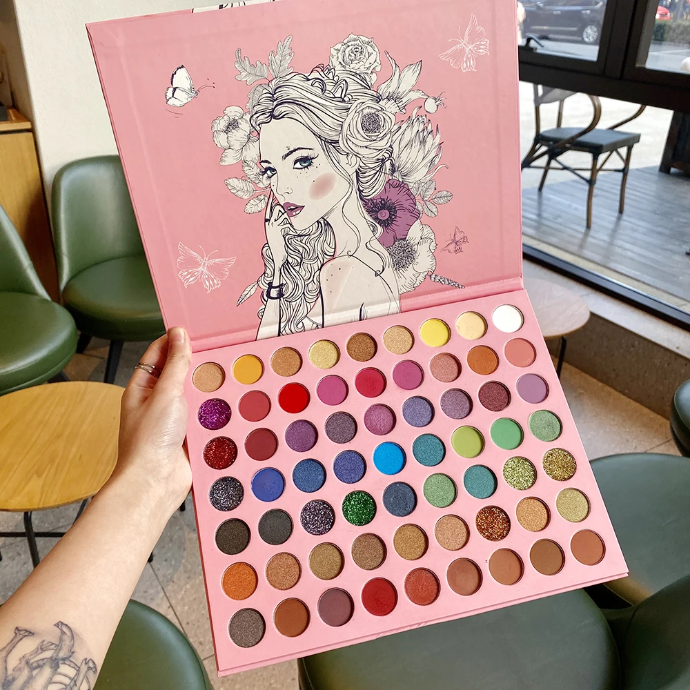 

Hot sell Low moq Factory sale 63 matte colors make your own eyeshadow palette with free sample, Colorful