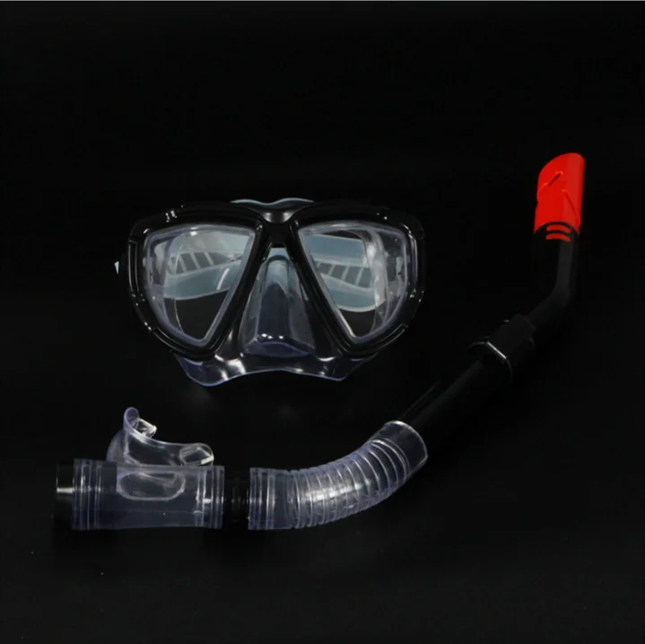 أزياء مخصص شعار المهنية قناع الغطس السباحة سهلة مكافحة الضباب نظارات التنفس أنبوب
