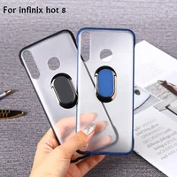 

2019 Borderless ring for Infinix hot8/X650 case ring cell phone case for S5/X652 PC+TPU shockproof magnetic back cover wholesale