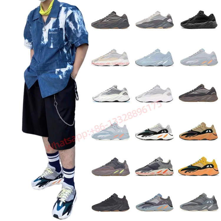 

Wholesale Casual Shoes Women Running Shoes Mens Sports Shoes Women Sneakers Original Yeezy 700 V1 V2 US Size 4-13