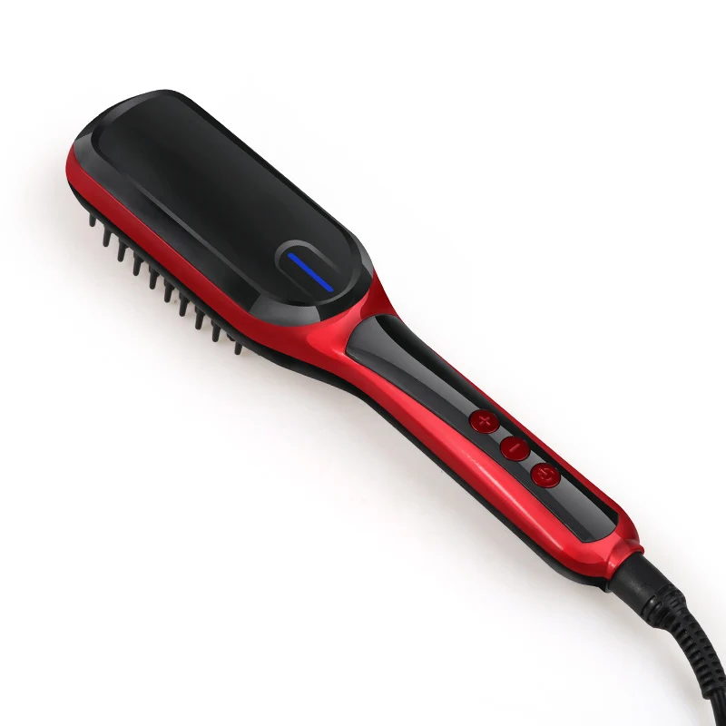 
Ionic Hair Straightener Brush Elegant Anion Hair Care Brush PTC Ceramic Heating Quick Styling Brush 