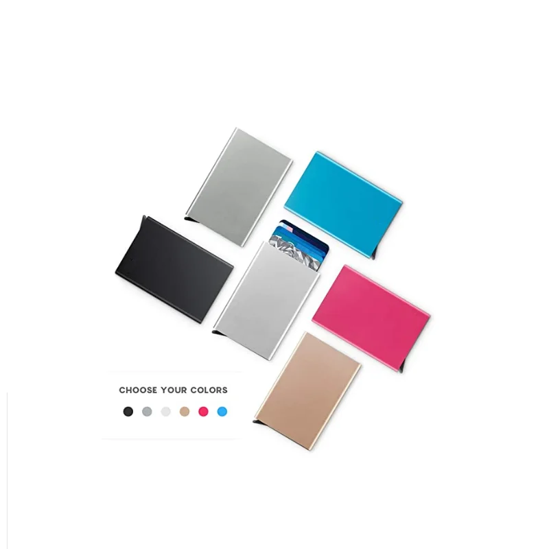 

Slim Leather Wallet RFID Blocking Pop Up Wallet Quick Card Access for cards, Customized color