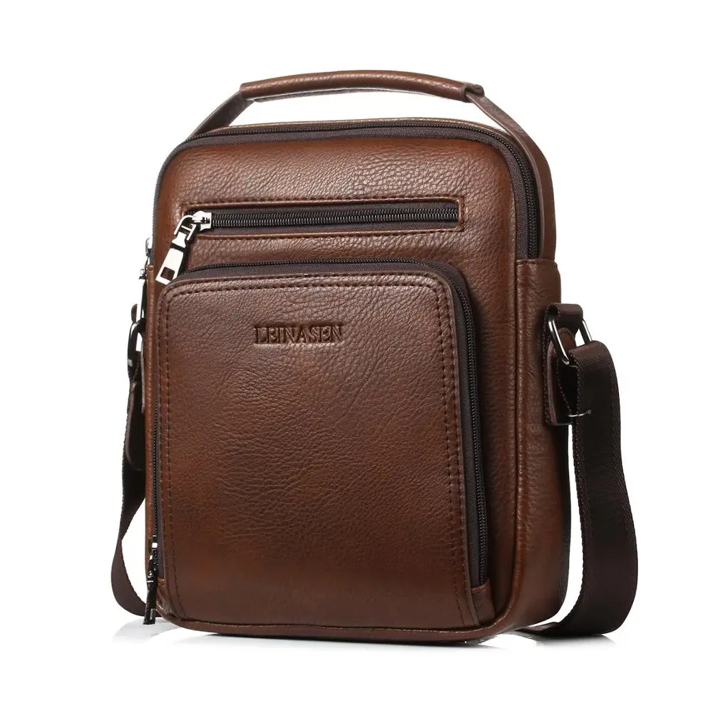 

Wholesale Large Mens Leather Bag Handbag Shoulder Bag Business Messenger Cross Body Casual Tote Sling Organiser Travel Bags, Black and brown