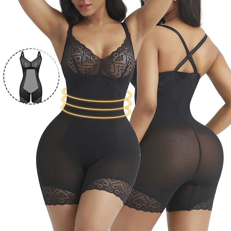 

Good Quality Lace Design Full Compression Seamless Shapewear Shape Wear Shapewear Women_Shapewear, As picture show