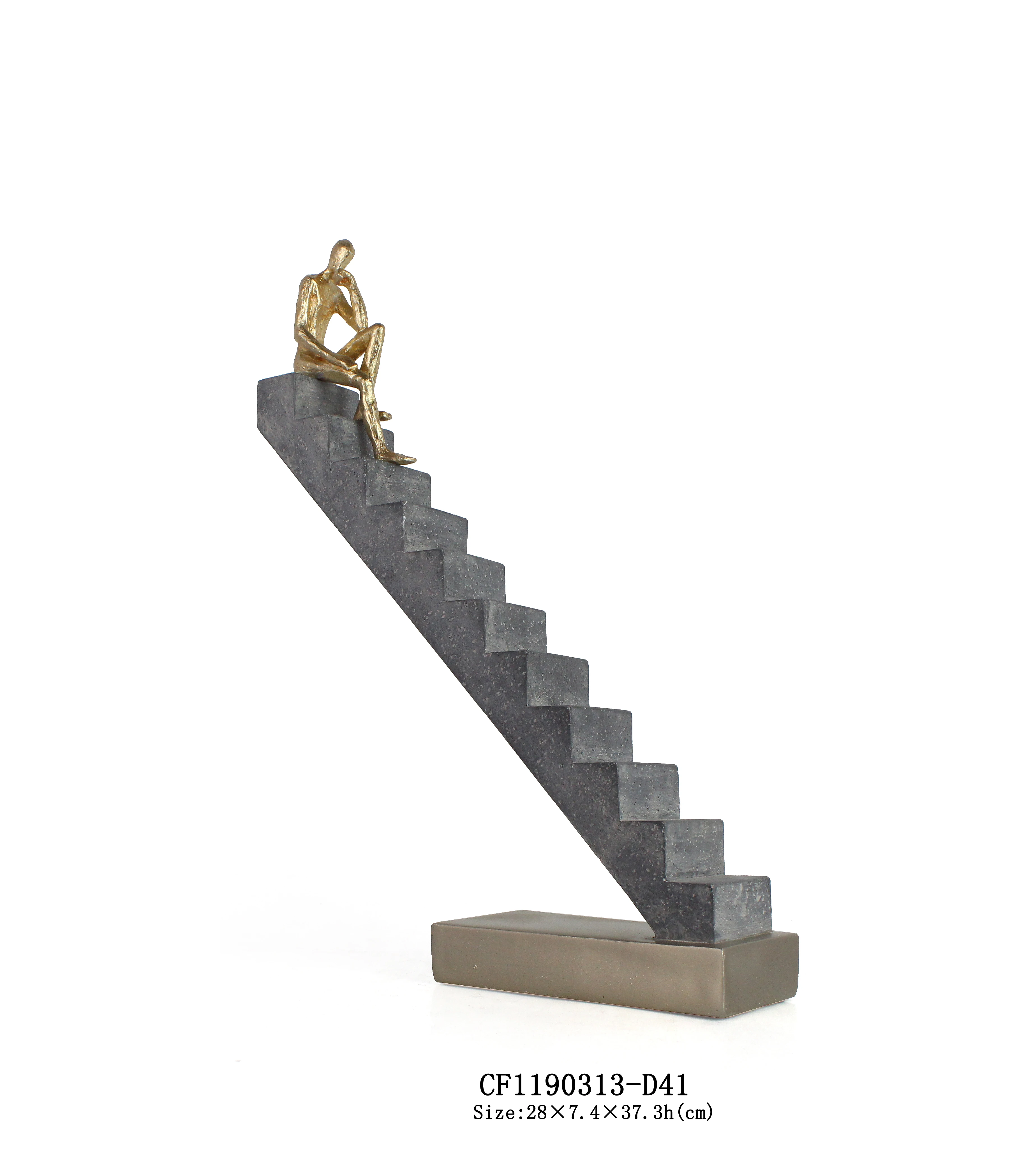 Wholesales luxury resin craft walking man with ladder for home decoration supplier