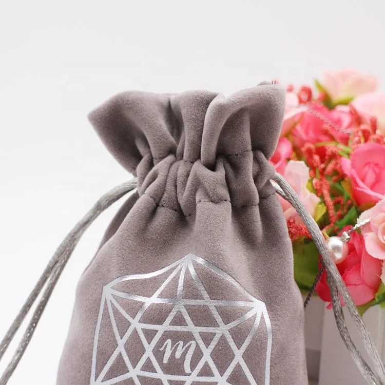 
New price promotion Silk Screen Printed Ladies custom cotton velvet jewelry pouch bags 