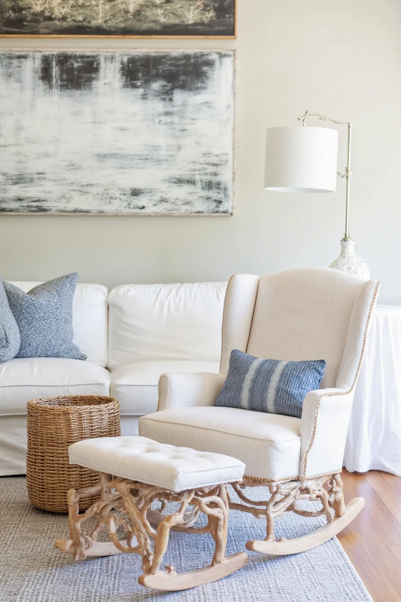 Porches with cozy rocking chair setup