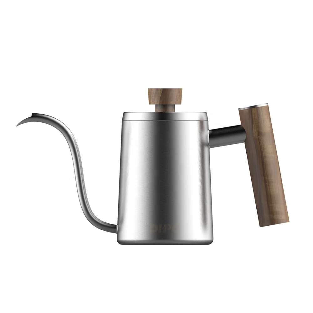 

DHPO 600ml stainless steel coffee kettle with wooden handle, Pantone color