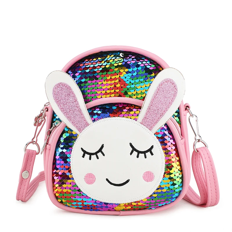 

2022 Popular Design Cute Bunny Pattern Kid School Bags Sequin Cute Children's School Backpack, As show or custom