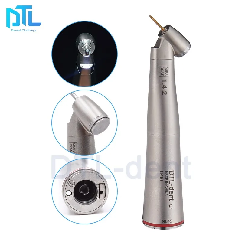 

Electric micromotor 45 degree hand dental 1:4.2 contra angle handpiece with fiber optic led Ti Max X45L increase speed handpiece