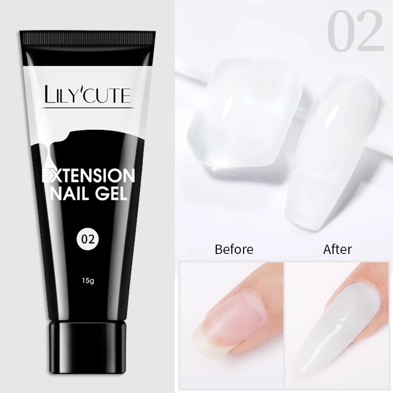 

LILYCUTE Custom Logo OEM 13 Colors 15g Acrylic Poligel Quick UV Nail Extension Poly Gel Polish