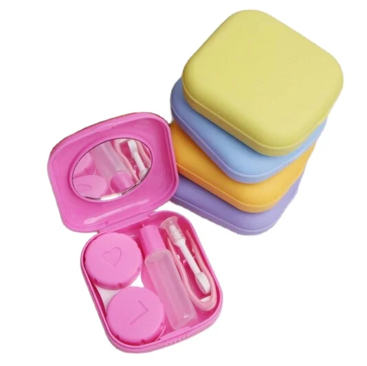 

Cute Pocket Mini Contact Lenses Case Travel Kit Easy Carry Mirror Container Holder