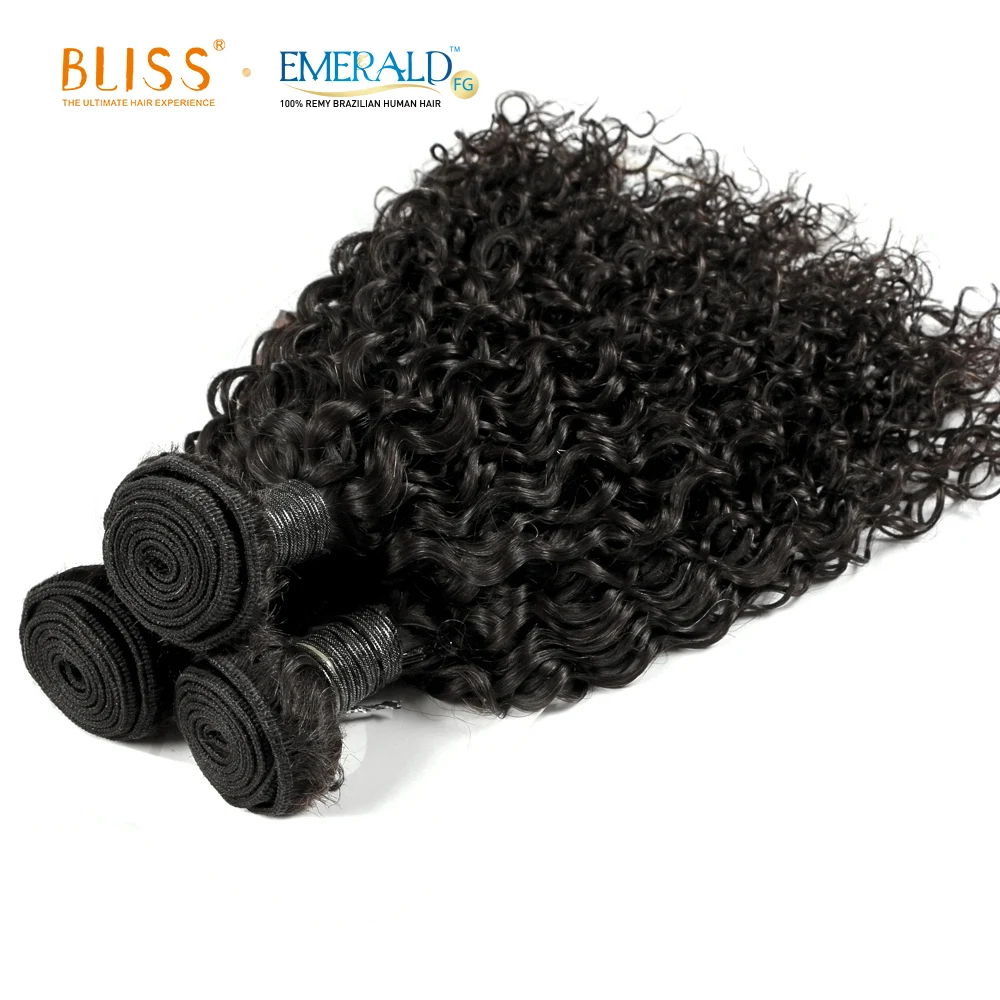 

Bliss Emerald Wholesale 100% Unprocessed 3 In 1 Mongolian Kinky Curly Water Wave 3 Bundles Brazilian Human Hair In Packets