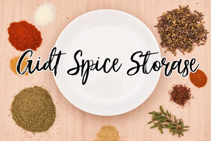 Spice jars in a pantry