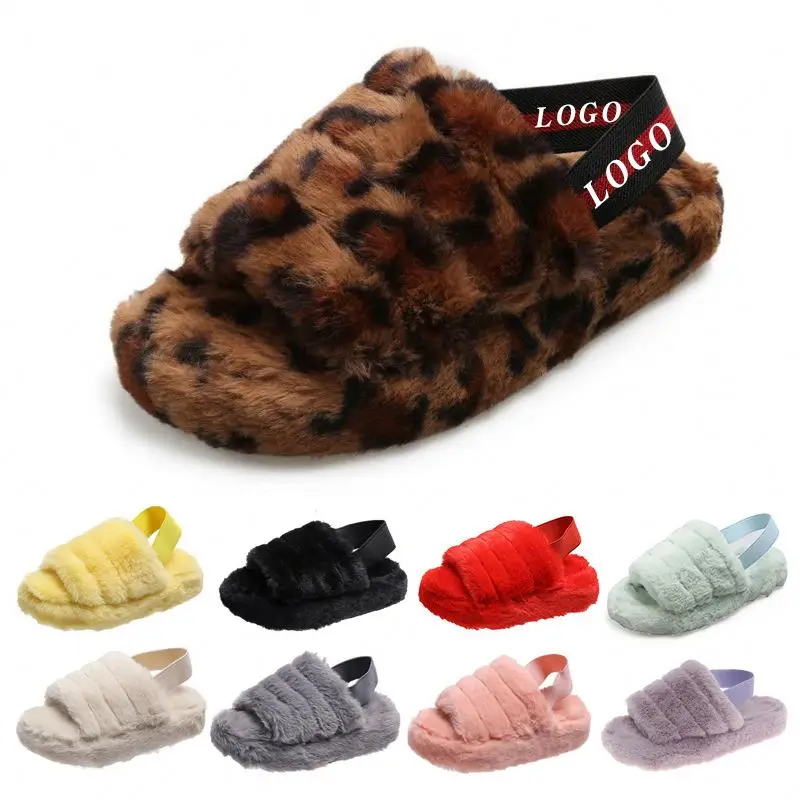 

Neon Green Fur Slipper Slides 2021 Strap Slippers Fluffy For Women Slide Indoors Furry Custom New Style Plush Fox Ready To Ship