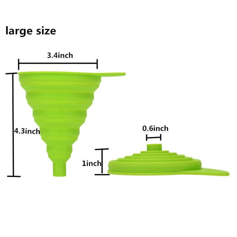 

Factory Direct Supply For Water Bottle Liquid Transfer Silicone Collapsible Funnel, Cheap Factory Silicone Foldable Funnel