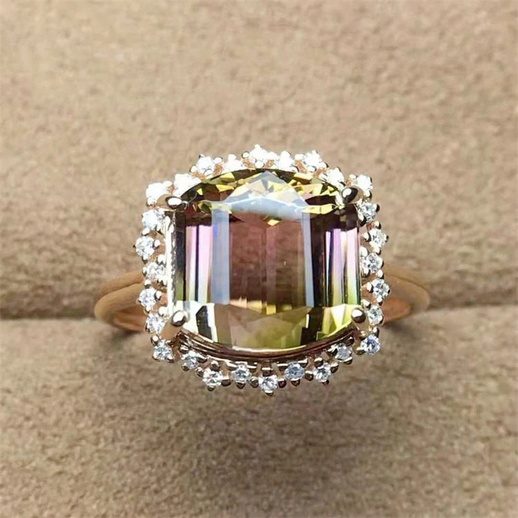 

SGARIT wholesale jewelry gemstone wedding anniversary engagement colourful 18k rose gold 5.1ct genuine tourmaline rings women