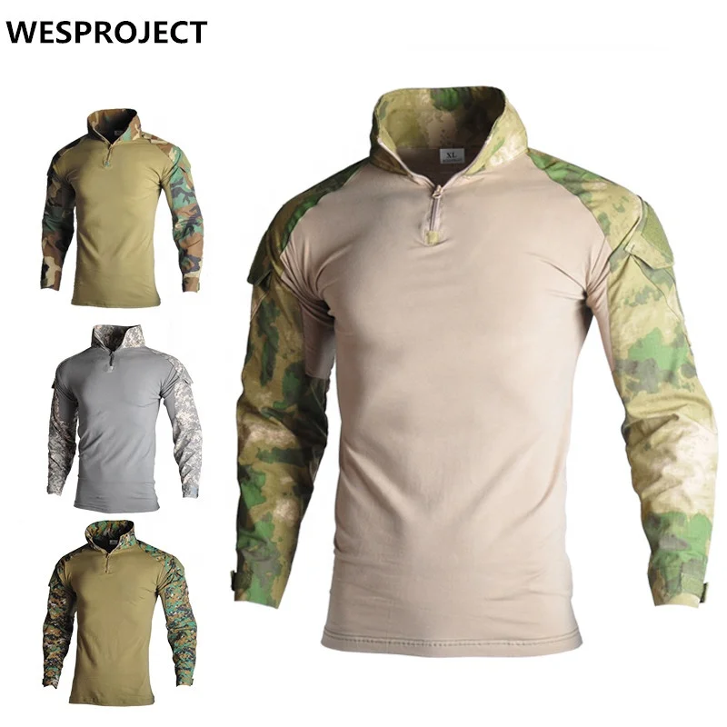 

Military Army T-Shirt Men Long Sleeve Camouflage Tactical Shirt Hunt Combat Multicam Camo Long Sleeve T Shirt
