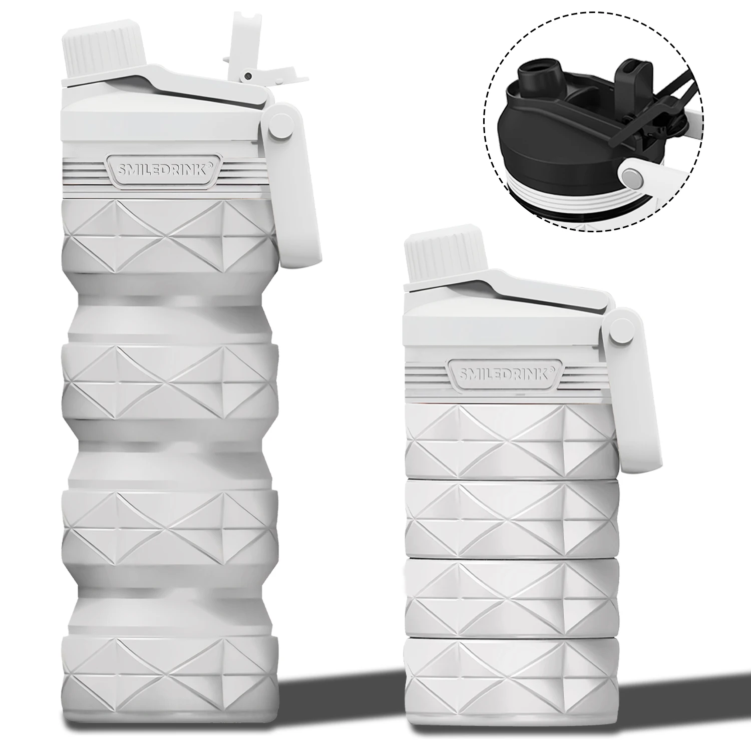 Travel Portable Sport Water Bottle Silicone Foldable Collapsible Water Bottles for Gym Camping Outdoor Hiking