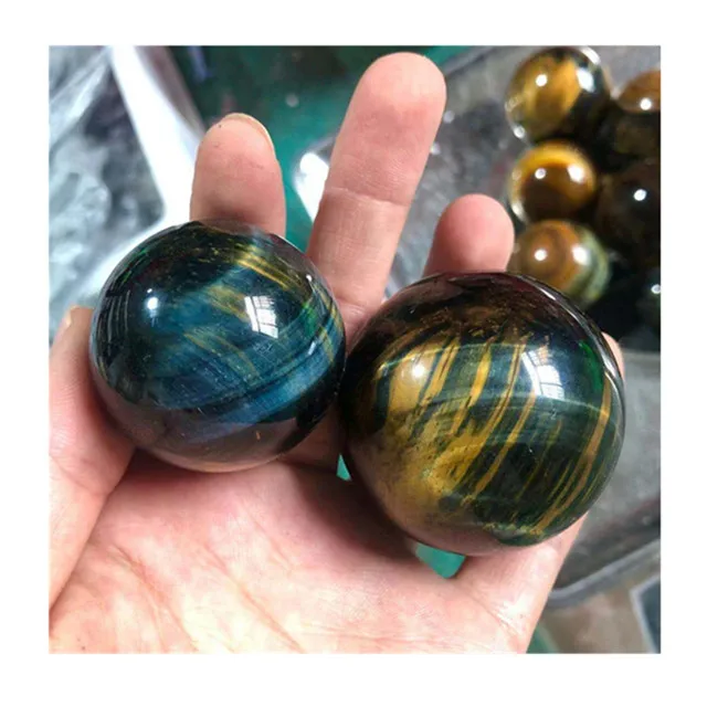 

Wholesale natural carved crystal spheres blue tiger eye ball precious stones for home decor