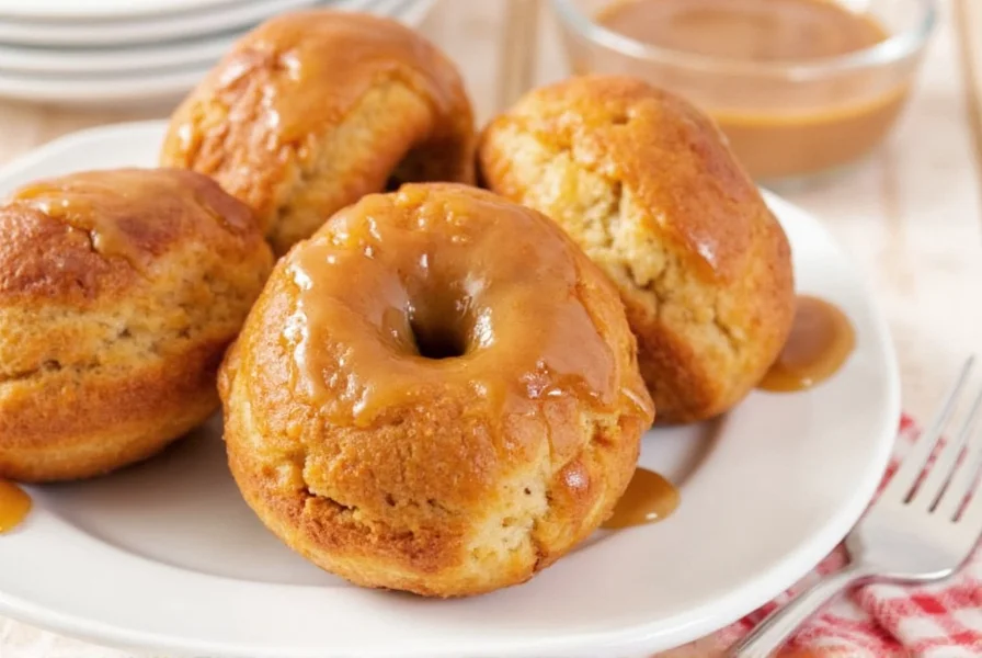 Homemade maple glaze being poured over a cake