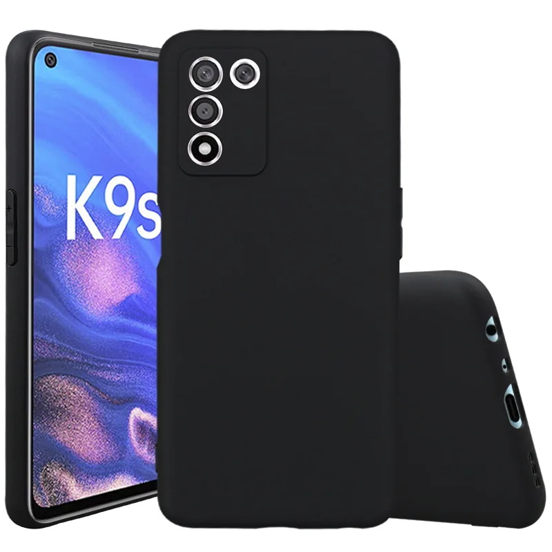 

Black Matte Phone Case For OPPO K9S Silicone TPU Back Cover