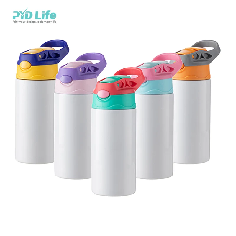 

PYD Life Wholesale Sublimation Stainless Steel Kids Sports Water Bottles Blank Sublimation Children Insulated Bottles with Straw, White