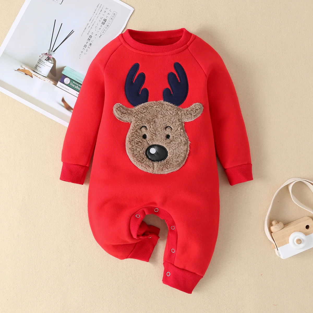 

New Christmas Deer Animal Cartoon Knitted Casual Winter Newborn infant Boys Girls Jumpsuit Christmas Baby Clothes Rompers