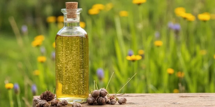Nigella Sativa oil bottle surrounded by spices