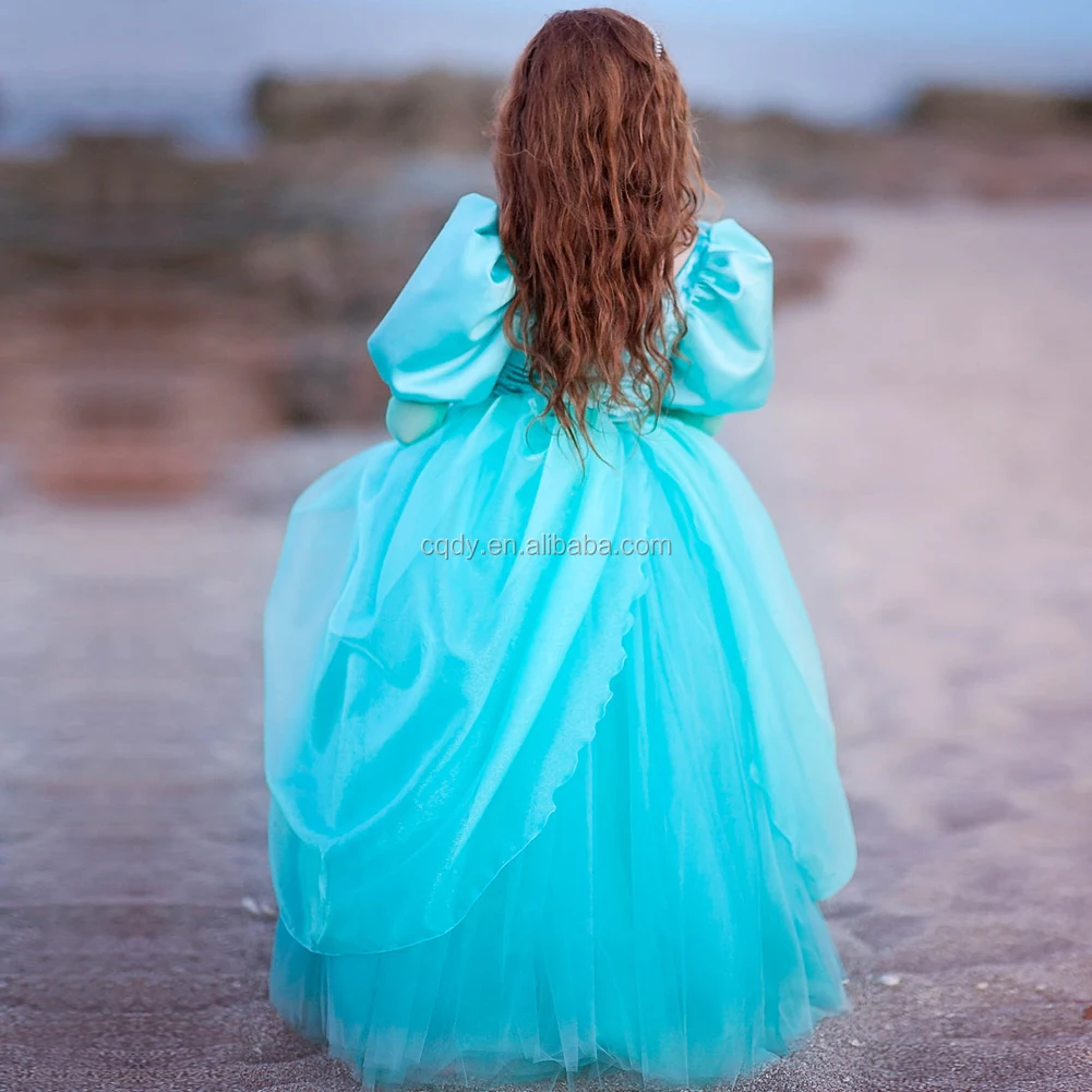 Women Little Mermaid Princess Cosplay Costume Party Dress Ball Gown Halloween 