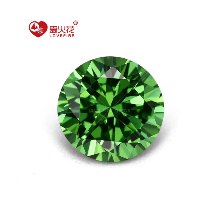 30x 2mm Round Emerald Green Cubic Zirconia Loose Gemstones 