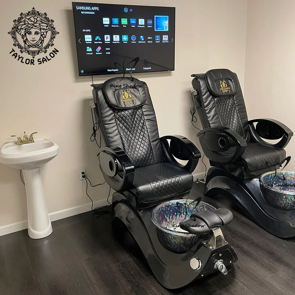 

Nail salon furniture pedicure set foot spa pedicure chair with crystal bowl, Diverse optional