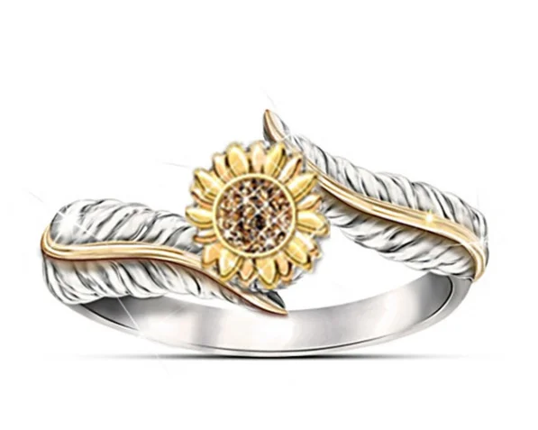 

Fashion all-match sunflower gold-plated diamond women's ring