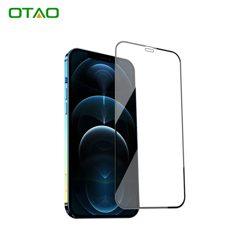 

OTAO 3D Curved Tempered Glass Screen Protector For Iphone 13 12 11 Mini Pro Max X XS XR 8 7 6 Plus vidrio templado phone Film, Transparent