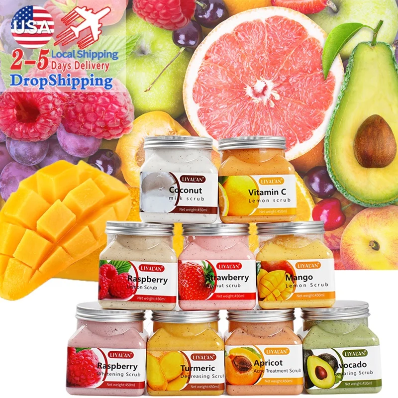 

Wholesale Natural Fruit Body Scrubs Organic Face Sugar Scrub Deep Cleansing Exfoliator Body Scrub